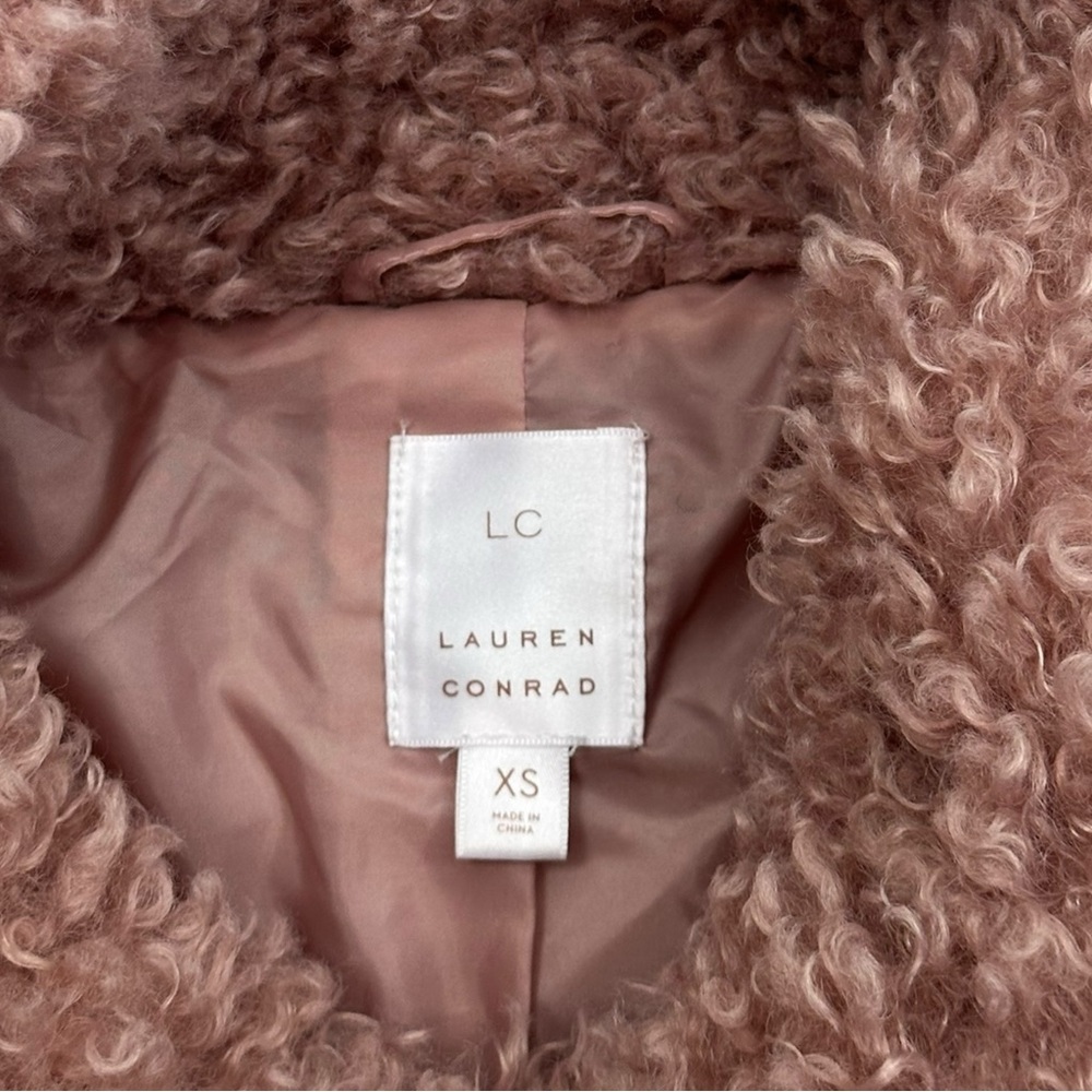 Lauren Conrad Pink Faux Fur Teddy Jacket - Size XS - Picture 4 of 9